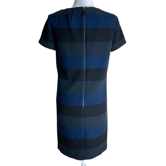Tahari ASL Shift Dress Striped SS Shift  Black Gray Blue Career Women's Size 6 - Picture 6 of 8